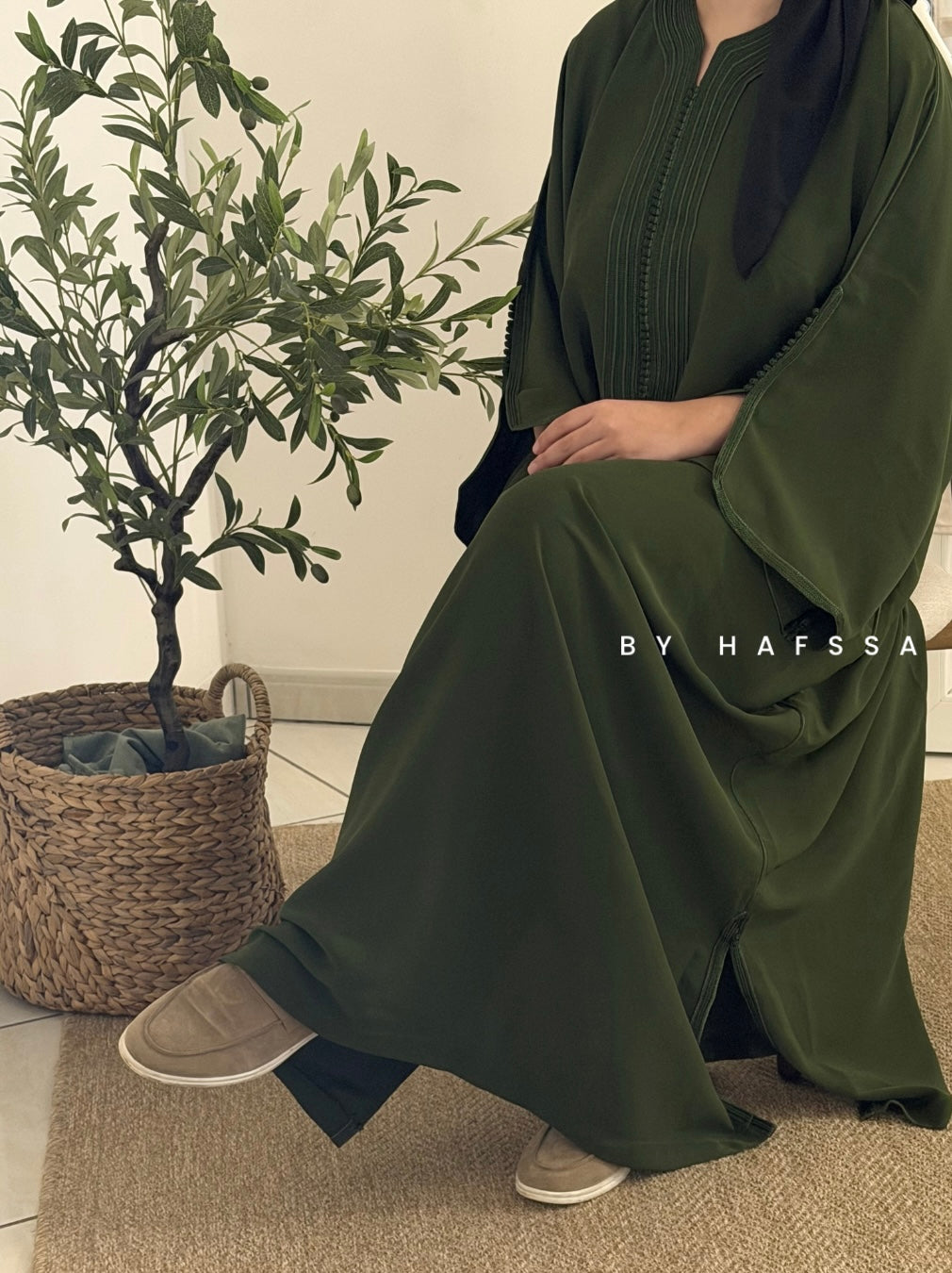 Abaya Nour - Vert Olive